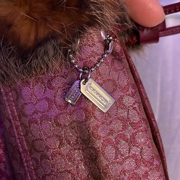 Coach Burgundy Fur-Trimmed vintage 1976 Women's wristlet - Picture 12 of 12